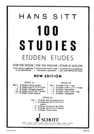 100 Etudes op. 32 - Cahier 4 Hans Sitt Partition Violon
