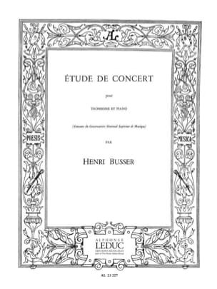 Etude de Concert Henri Busser Partition Trombone