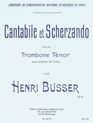 Cantabile Et Scherzando Opus 51 Henri Busser Partition Trombone