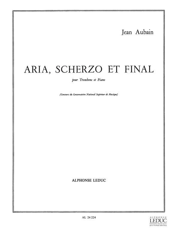 Aria Scherzo Et Final - Jean Aubain - Partition - Trombone